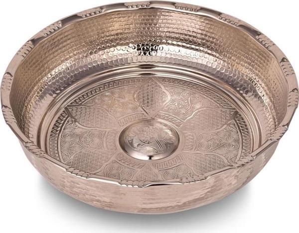 Cobper Premium Collection Gün Bakır Hamam Tası 18cm Nikel - Image 1