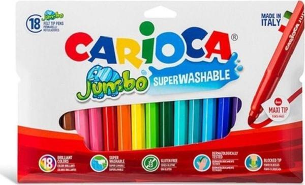 Carioca 18 Renk Jumbo Keçeli Kalem 40566 - Image 1