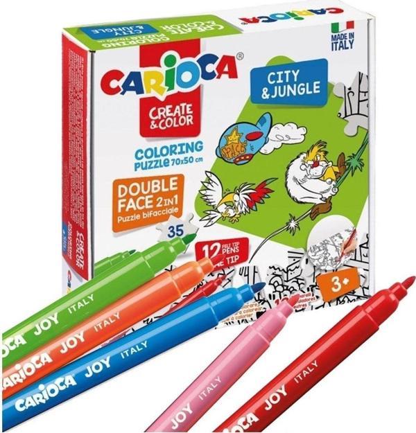 Carioca 35 Parça Boyanabilir Şehir Ve Orman Çift Taraflı Puzzle - Image 1