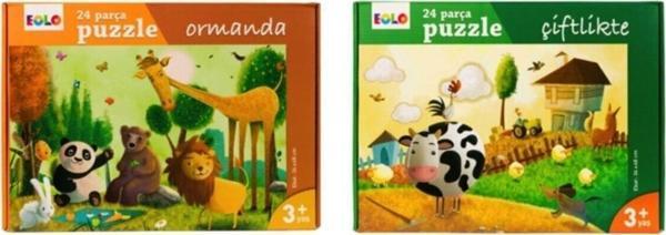 Eolo Yer Puzzle 24 Parça 2 Li Set - Ormanda Ve Çiftlikte - Eolo - Image 1
