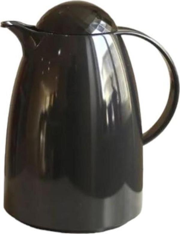 Depa, Akrilik İçi Cam Termos 1 Litre Düz Siyah - Image 1
