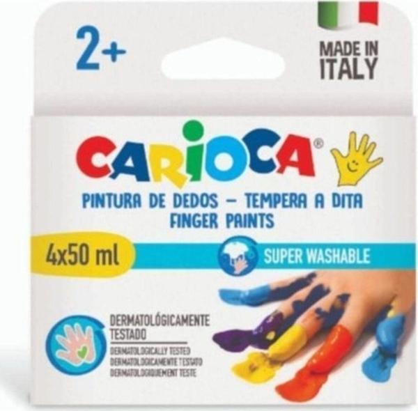 Carioca Bebek Parmak Boyası 4 Renk 4x50 Ml Süper Yıkanabilir 2+ Yaş - Image 1