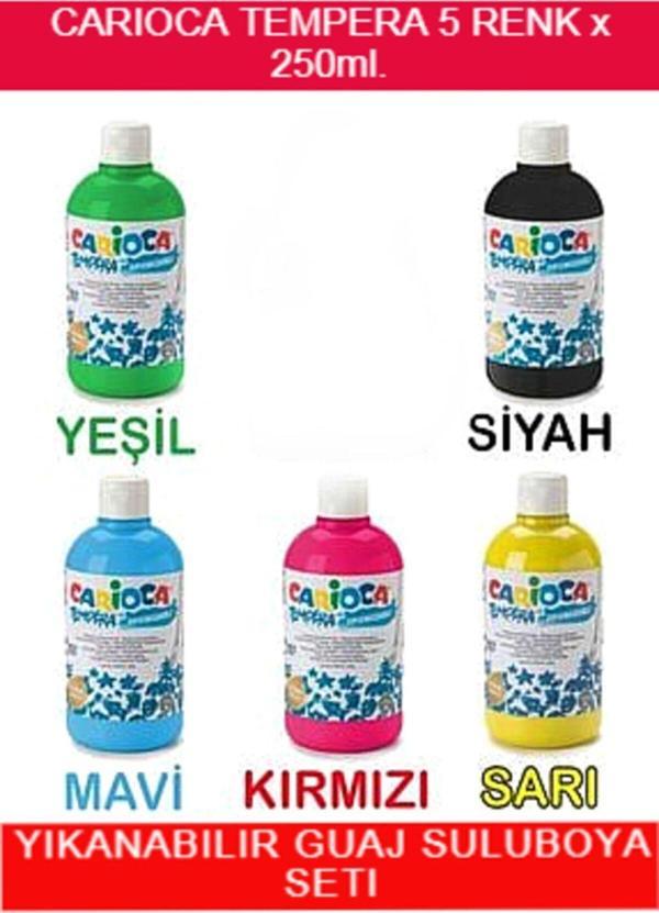 Carioca Tempera Suluboya Süper Yıkanabilir 250 ml. 5 Renk - Image 1