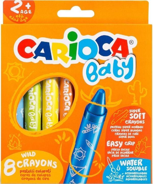 Carioca Unisex Çocuk Turuncu Baby Jumbo Yumuşak Pastel Boya 8'li - Image 1