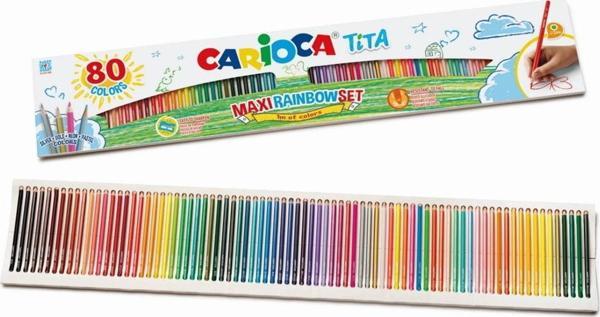 Carioca Tita Kuru Boya Kalemi Maxi Gökkuşağı Set 80li - Image 1