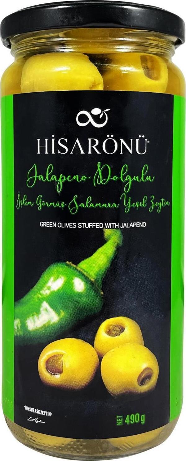Hisarönü Salamura Jalapeno Dolgulu Yeşil Zeytin 490 g ℮ - Image 1
