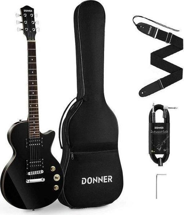 Donner DLP-124B LP Elektro Gitar Paketi (Siyah) - Image 1