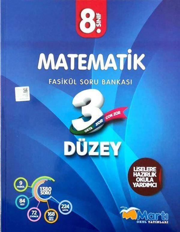 8. Sınıf Matematik 3 Düzey Fasikül Soru Bankası - Martı Okul Yayınları - Image 1