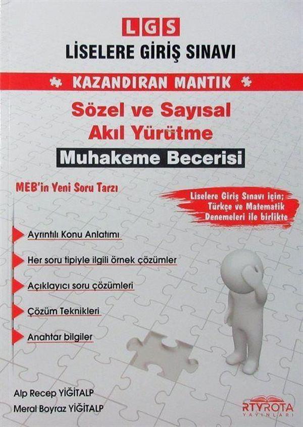 LGS Sözel Ve Sayısal Akıl Yürütme Muhakeme Becerisi - RTYROTA Yayınları - Image 1