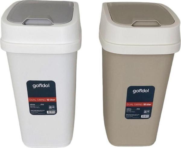 Gondol Sabrina Kapaklı Çöp Kovası, Plastik 10 Lt Kombin Renkli  - Image 1