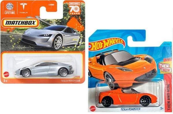 Hot Wheels & Matchbox 2'li Tesla Roadster Seti (1/64) - Image 1