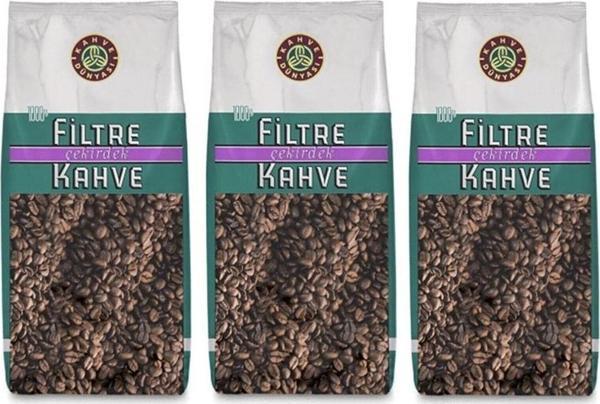 Kahve Dünyası Filtre Çekirdek Kahve 1 kg x 3 Adet - Image 1