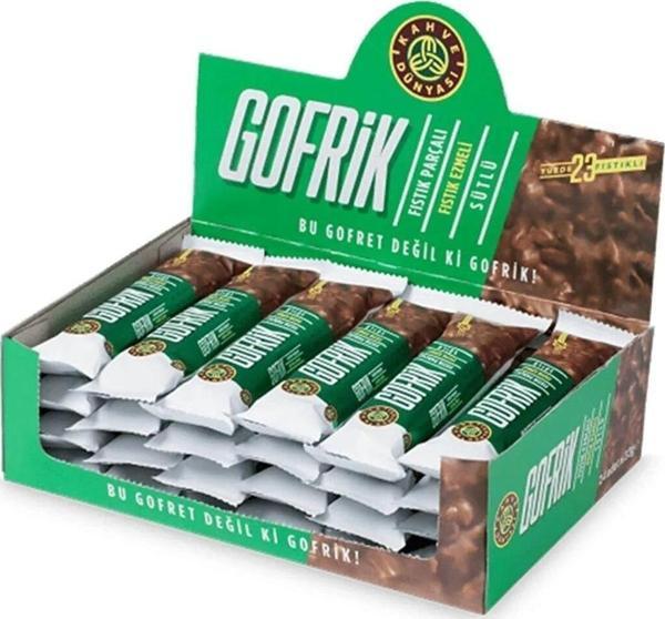 Kahve Dünyası Gofrik Antep Fıstıklı Çikolata 33 gr x 24 Adet - Image 1