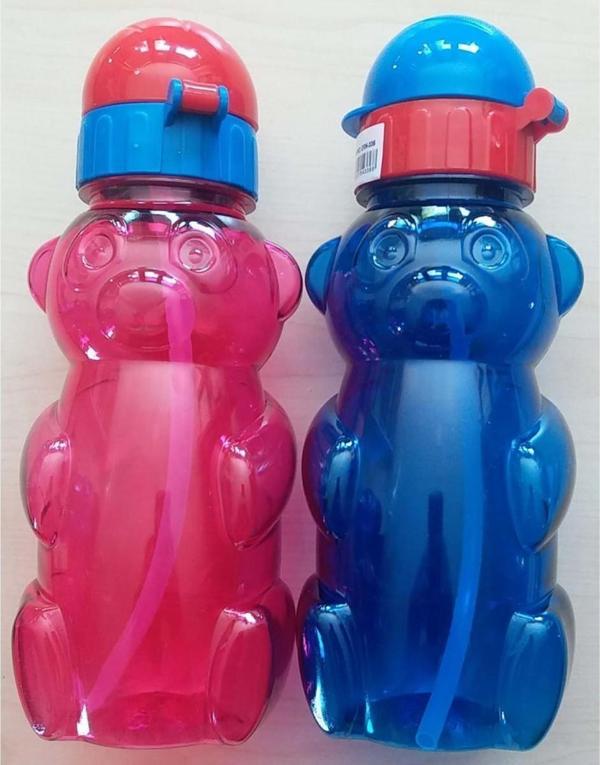 B&d Sportive Plastik Figürlü İnce Pipetli Matara 500 Ml Kırmızı - Image 1