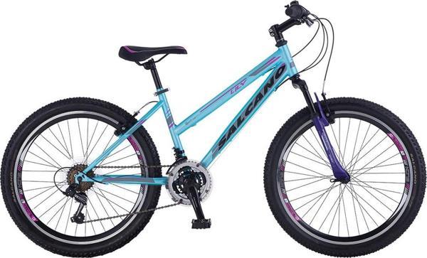 Salcano Lily 24 Jant Lady V Fren 13 Kadro Dağ Bisikleti Turkuaz Mor Gri - Image 1