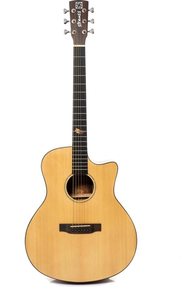 Strauss SA-400CE Elektro Akustik Gitar - Masif Ladin Ön Kapak- Maun Arka Kapak - Image 1