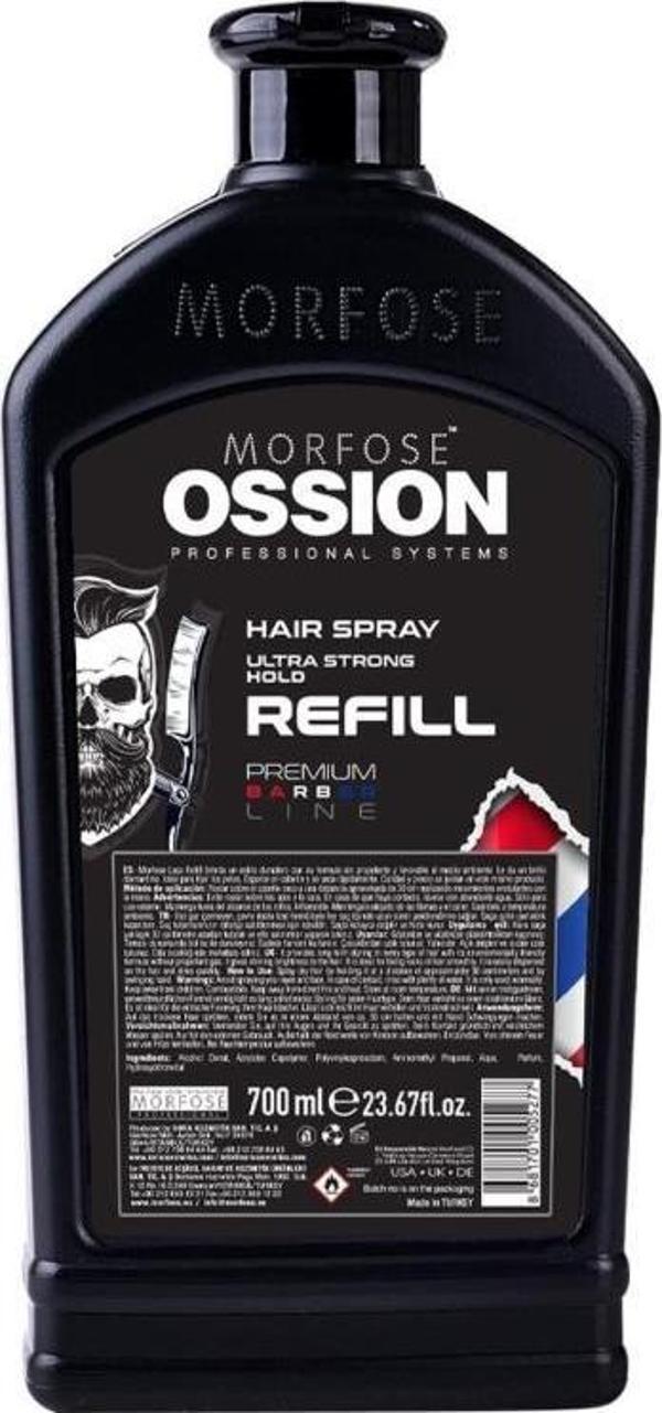 Morfose Ossion Premium Barber Line Ultra Strong Refill Gazsız Saç Spreyi 700 Ml - Image 1