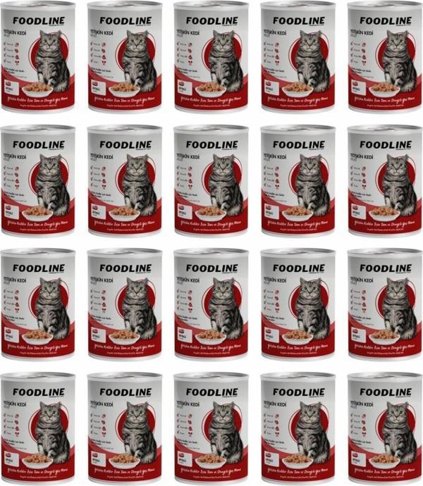 Foodline Biftekli Yetişkin Kedi Konservesi 400 Gr x 20 Adet - Image 1