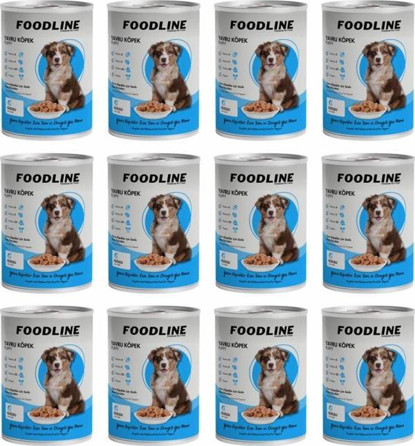 Foodline Kuzu Etli Yavru Köpek Konservesi 400 Gr x 12 Adet - Image 1