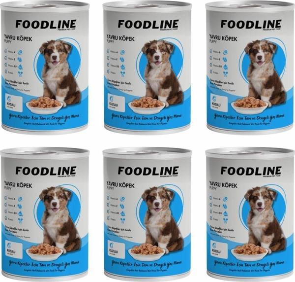 Foodline Kuzu Etli Yavru Köpek Konservesi 400 Gr x 6 Adet - Image 1