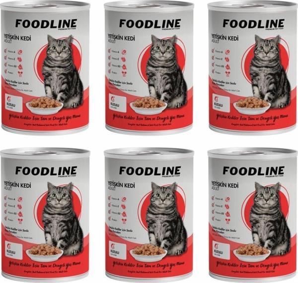 Foodline Kuzu Etli Yetişkin Kedi Konservesi 400 Gr x 6 Adet - Image 1