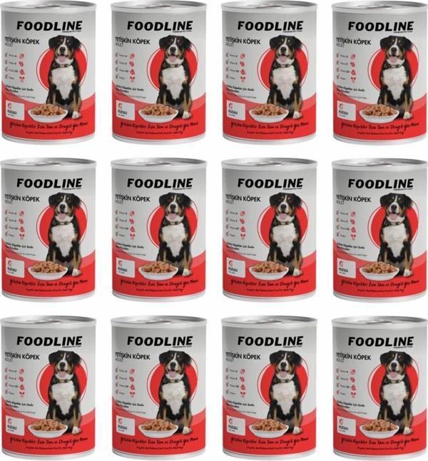 Foodline Kuzu Etli Yetişkin Köpek Konservesi 400 Gr x 12 Adet - Image 1