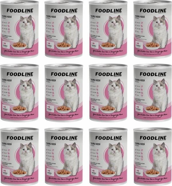 Foodline Tavuklu Yavru Kedi Konservesi 400 Gr x 12 Adet - Image 1
