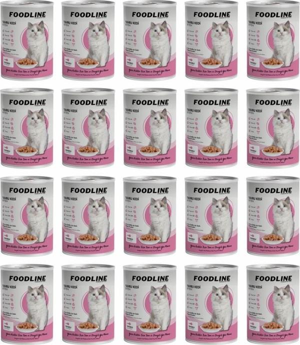 Foodline Tavuklu Yavru Kedi Konservesi 400 Gr x 20 Adet - Image 1