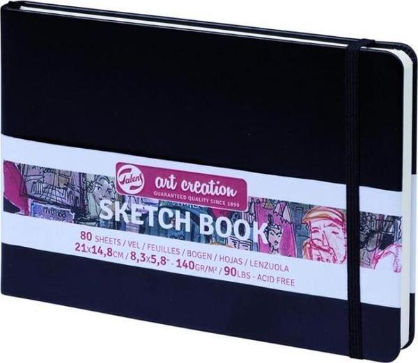 Talens Art Creation Sketch Book 21x14.8cm 140g 80yp Sert Kapak Eskiz Defteri Siyah / 9314005M - Image 1