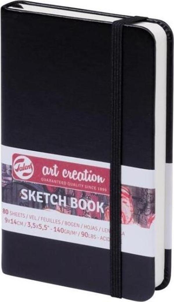 Talens Art Creation Sketch Book 9x14cm 140g 80yp Sert Kapak Eskiz Defteri Siyah / 9314001M - Image 1