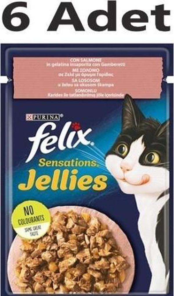 Felix Sensation Somon Karidesli Kedi Yaş Mama 85 gr x 6 Adet - Image 1
