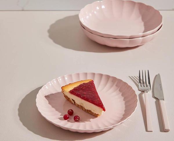 Kütahya Porselen Pearl Luz Form 24 Parça Yemek Takımı Br. Pembe P171 - Image 1