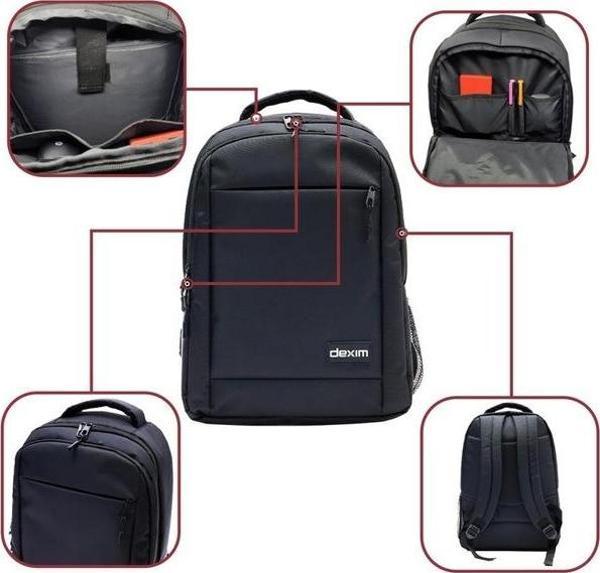 Dexim DXBP12 Notebook Sırt Çantası 15.6 Venio Siyah (Suya Dayanıklı) - Image 1