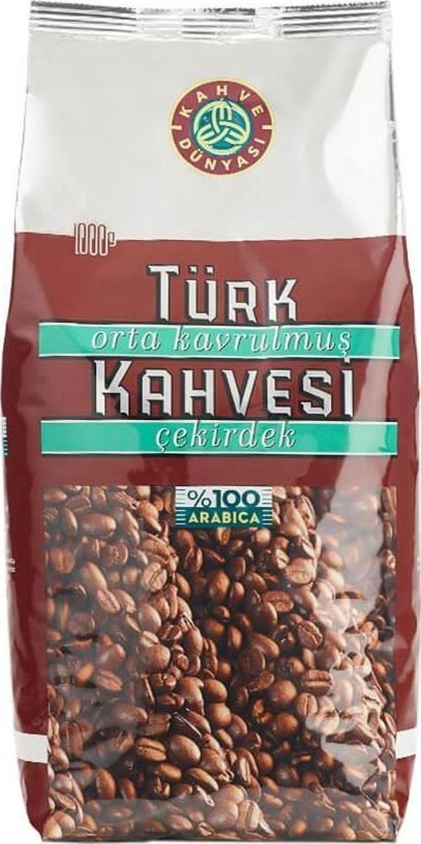Kahve Dünyası Orta Kavrulmuş Çekirdek Türk Kahvesi %100 Arabica 1kg - Image 1