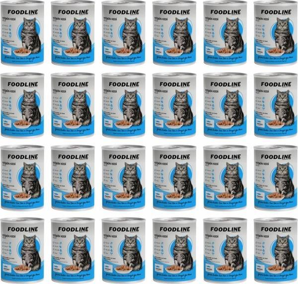 Foodline Somonlu Yetişkin Kedi Konservesi 400 Gr x 24 Adet - Image 1