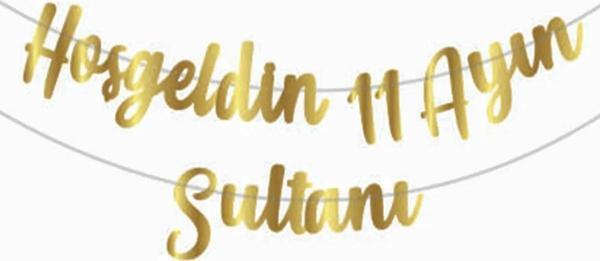 Masho Trend Gold Hoşgeldin 11 Ayın Sultanı Harf Afiş Banner - Bayram Banner - Kaligrafi Ramazan Banner - Image 1
