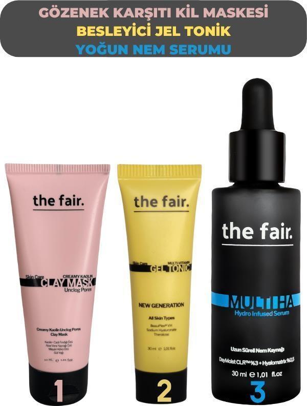 The Fair Gözenek Karşıtı Kil Maskesi 30 ml Besleyici Jel Tonic ve Yoğun Nem Serumu - Image 1