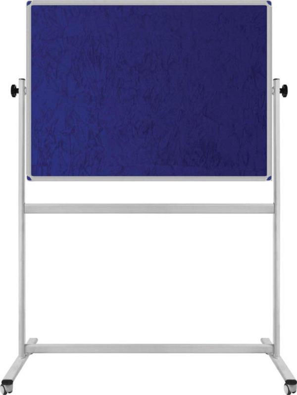 Panda 90 x 120 Cm Çift Taraflı 360° Dönerli Tekerkli Mobil Mavi Kumaşlı Pano - Pan186 - Image 1