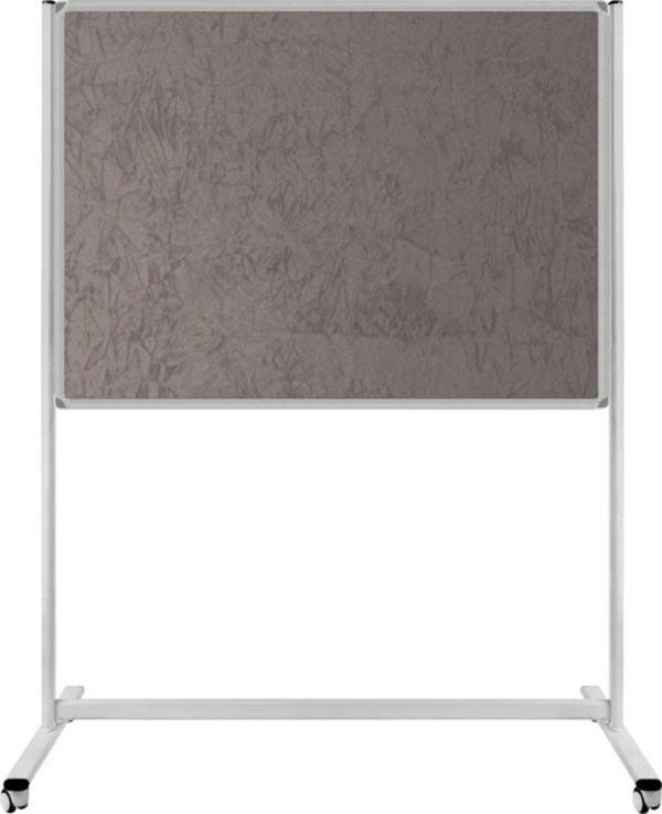 Panda 90 x 180 Cm Tek Taraflı Sabit - Tekerlekli Ayaklı Gri Kumaşlı Pano - Pan182 - Image 1