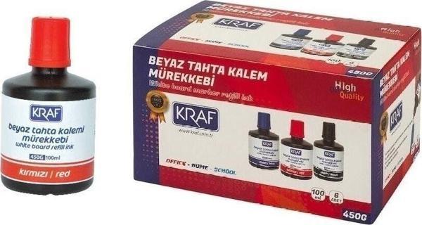 Kraf Beyaz Yazı Tahtası Mürekkebi Kırmızı 100 Ml X 6 Adet - Image 1