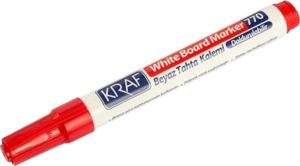 Kraf Doldurulabilir Beyaz Tahta Kalemi Kırmızı 12`Li Kutu - Image 1