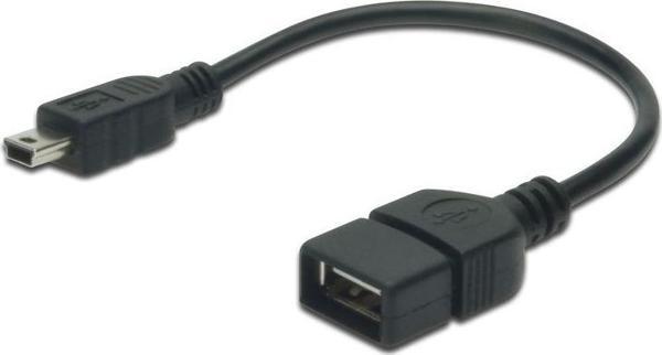 ASSMANN USB 2.0 adap. kab.OTG, Tip mini B-A M/F, 0,2m AK-300310-002-S - Image 1