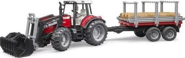 Bruder Massey Ferguson 7480 Traktör & Kütük Taşıyıcı Römork 02046 - Image 1