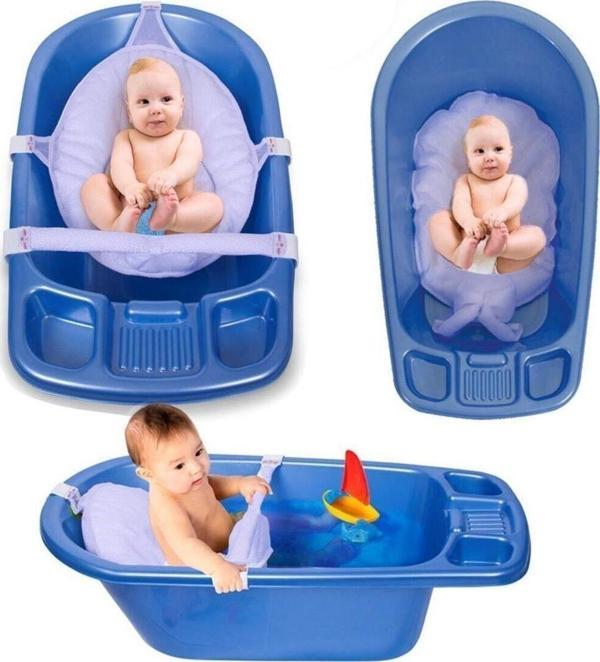 Sevi Bebe Mavi Çok Fonksiyonlu Bebek Filesi & Minderi - Image 1