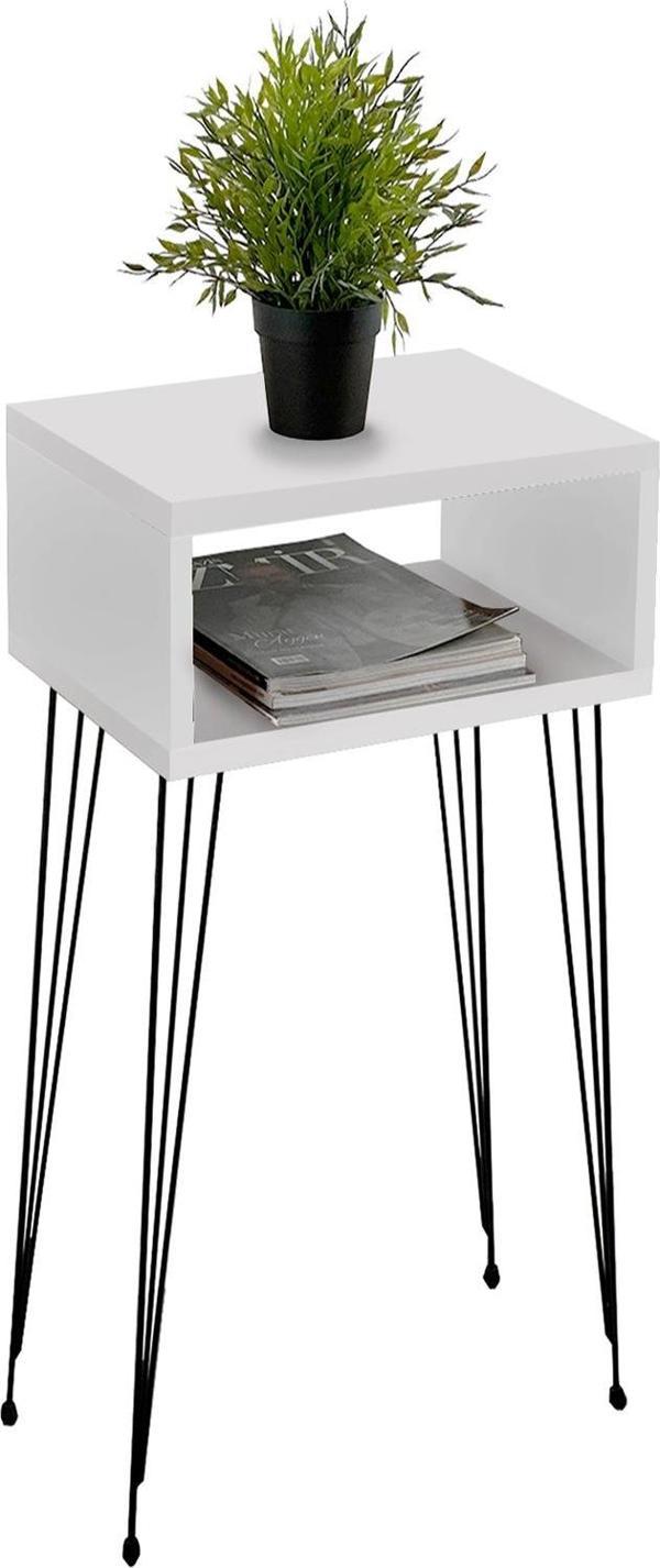 Weblonya Yan Sehpa Komodin Beyaz Çok Amaçlı Raf 5090 - Image 1