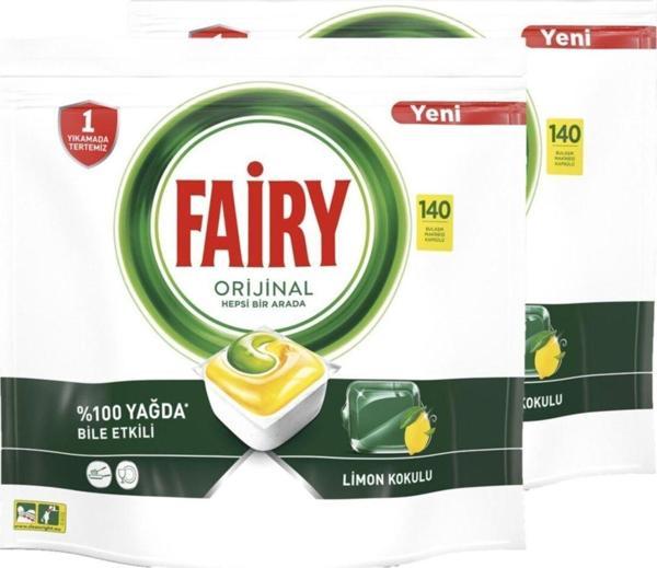Fairy Hepsi Bir Arada 280 Yıkama Bulaşık Makinesi Deterjanı Kapsülü Limon Kokulu - Image 1