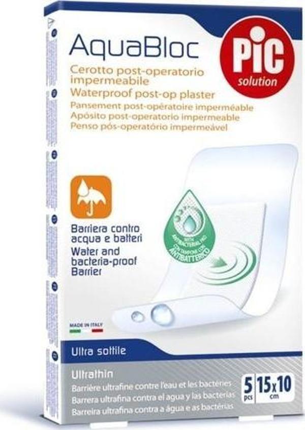 Pic Solution Aquabloc Steril Film Pedli Yara Örtüsü 15 cmx10 cm 5'Li Su Geçirmez - Image 1