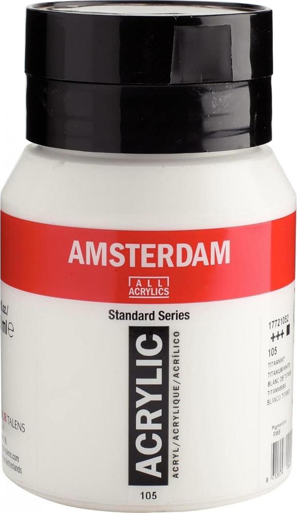 Amsterdam Standart 500 ml Akrilik Boya Titanyum White / 105 - Image 1