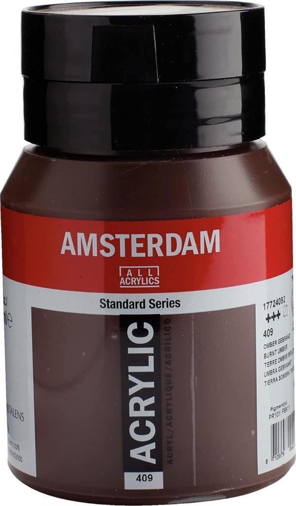 Amsterdam Standart 500 ml Akrilik Boya Burnt Umber / 409 - Image 1