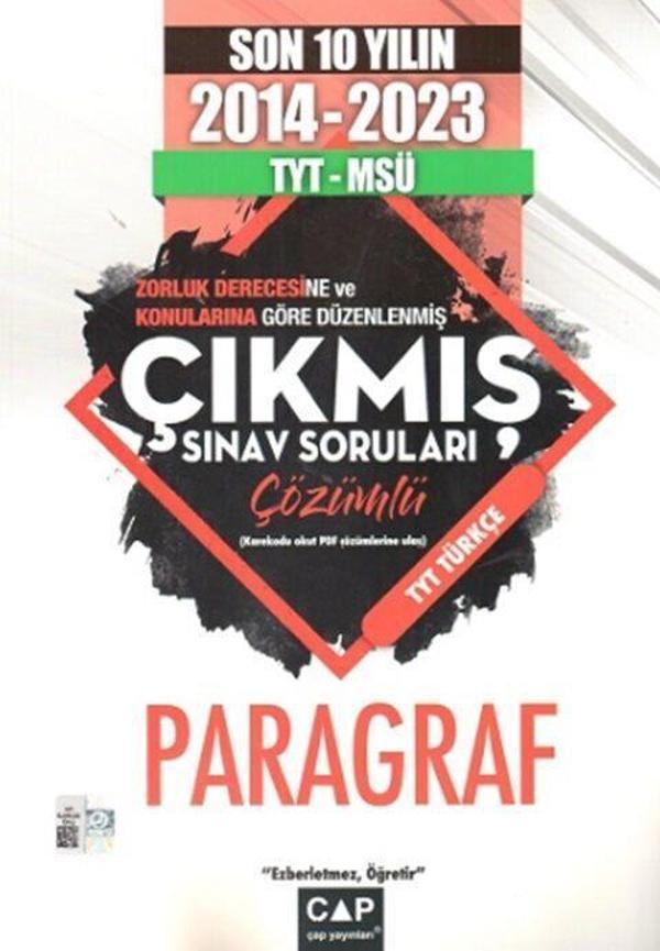TYT MSÜ Paragraf Son 10 Yıl Çıkmış Sorular Çap Yayınları - Çap Yayınları - Image 1